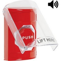 Safety Technology SS20A9NT-EN | Red Indoor Only Flush or Surface with Horn Turn-to-Reset (Illuminated) Stopper Station with No Text Label English