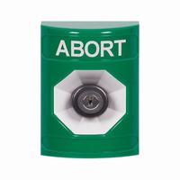 Safety Technology SS2103AB-EN | Green No Cover Key-to-Activate Stopper Station with ABORT Label English
