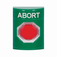 Safety Technology SS2105AB-EN | Green No Cover Momentary (Illuminated) Stopper Station with ABORT Label English