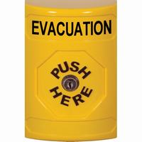 Safety Technology SS2200EV-EN | Yellow No Cover Key-to-Reset Stopper Station with EVACUATION Label English