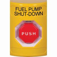 Safety Technology SS2202PS-EN | Yellow No Cover Key-to-Reset (Illuminated) Stopper Station with FUEL PUMP SHUT DOWN Label English