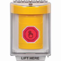 Safety Technology SS2237NT-EN | Yellow Indoor/Outdoor Flush Weather Resistant Momentary (Illuminated) with Red Lens Stopper Station with No Text Label English