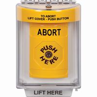 Safety Technology SS2240AB-EN | Yellow Indoor/Outdoor Flush with Horn Key-to-Reset Stopper Station with ABORT Label English