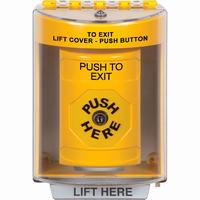 Safety Technology SS2270PX-EN | Yellow Indoor/Outdoor Surface Key-to-Reset Stopper Station with PUSH TO EXIT Label English