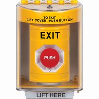 Safety Technology SS2271XT-EN | Yellow Indoor/Outdoor Surface Turn-to-Reset Stopper Station with EXIT Label English