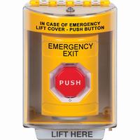 Safety Technology SS2279EX-EN | Yellow Indoor/Outdoor Surface Turn-to-Reset (Illuminated) Stopper Station with EMERGENCY EXIT Label English