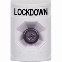 Safety Technology SS2303LD-EN | White No Cover Key-to-Activate Stopper Station with LOCKDOWN Label English