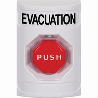 Safety Technology SS2308EV-EN | White No Cover Pneumatic (Illuminated) Stopper Station with EVACUATION Label English