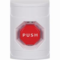 Safety Technology SS2308NT-EN | White No Cover Pneumatic (Illuminated) Stopper Station with No Text Label English