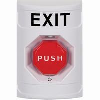 Safety Technology SS2309XT-EN | White No Cover Turn-to-Reset (Illuminated) Stopper Station with EXIT Label English