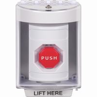 Safety Technology SS2375NT-EN | White Indoor/Outdoor Surface Momentary (Illuminated) Stopper Station with No Text Label English