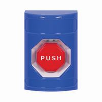 Safety Technology SS2402NT-EN | Blue No Cover Key-to-Reset (Illuminated) Stopper Station with No Text Label English