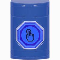 Safety Technology SS2406NT-EN | Blue No Cover Momentary (Illuminated) with Blue Lens Stopper Station with No Text Label English