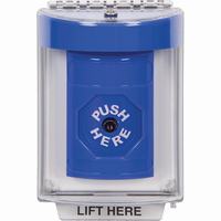 Safety Technology SS2430NT-EN | Blue Indoor/Outdoor Flush Key-to-Reset Stopper Station with No Text Label English