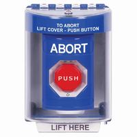 Safety Technology SS2489AB-EN | Blue Indoor/Outdoor Surface with Horn Turn-to-Reset (Illuminated) Stopper Station with ABORT Label English