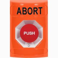 Safety Technology SS2501AB-EN | Orange No Cover Turn-to-Reset Stopper Station with ABORT Label English