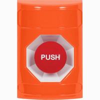 Safety Technology SS2504NT-EN | Orange No Cover Momentary Stopper Station with No Text Label English