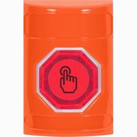Safety Technology SS2506NT-EN | Orange No Cover Momentary (Illuminated) with Red Lens Stopper Station with No Text Label English