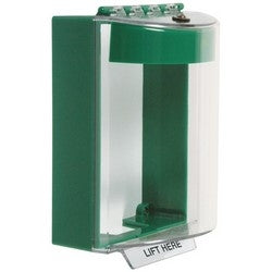Safety Technology STI-13220N-G | Universal Stopper Dome Cover Surface Mount and Hood with Horn, No Label, Green