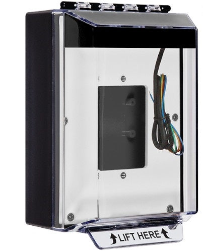 Safety Technology STI-14530N-K | Universal Stopper Low Profile Cover with Horn, Relay, Enclosed Back Box, Open Mount Plate, No Label Flush