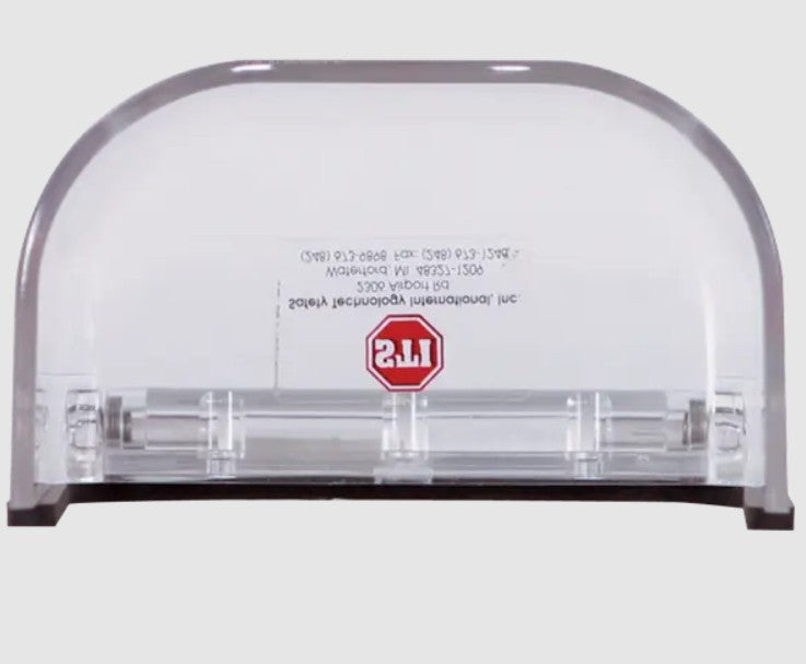 Safety Technology STI-6516 | Mini Bopper Stopper with Spring Loaded Hinge - Clear