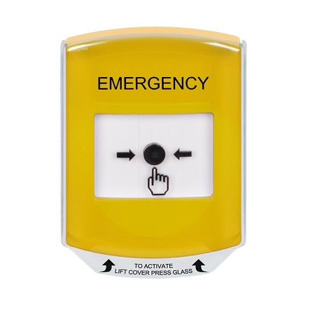 Safety Technology GLR2A1EM-EN | Yellow Indoor Only Shield With Sound Key-To-Reset Push Button With Emergency Label English