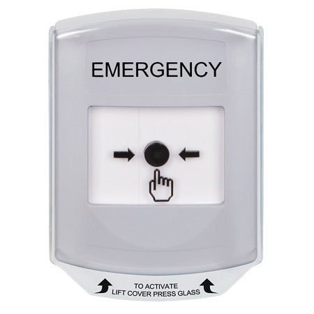 Safety Technology GLR321EM-EN | White Indoor Only Shield Key-To-Reset Push Button With Emergency Label English