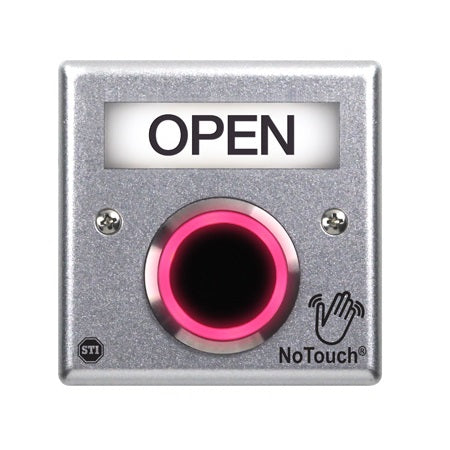 Safety Technology NT-CA300-EN | Notouch Cast Aluminum Ir Switch With Three Snap-In Messages - European Single-Gang