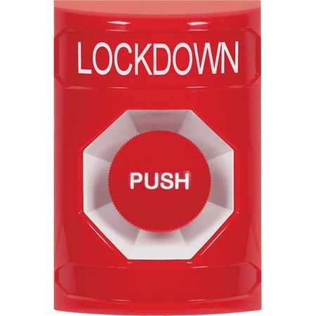Safety Technology SS2004LD-EN | Red No Cover Momentary Stopper Station With Lockdown Label English