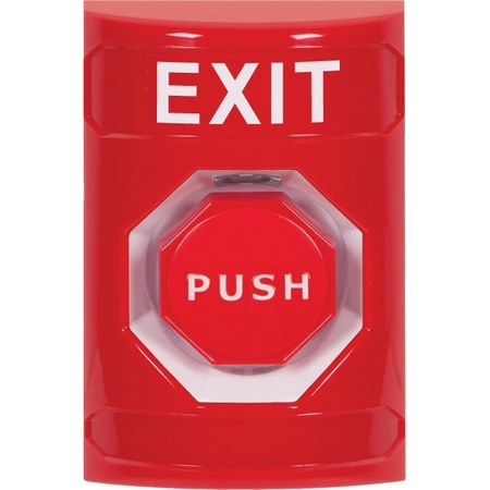 Safety Technology SS2008XT-EN | Red No Cover Pneumatic (Illuminated) Stopper Station With Exit Label English