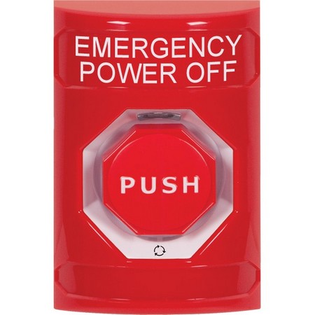 Safety Technology SS2009PO-EN | Red No Cover Turn-To-Reset (Illuminated) Stopper Station With Emergency Power Off Label English