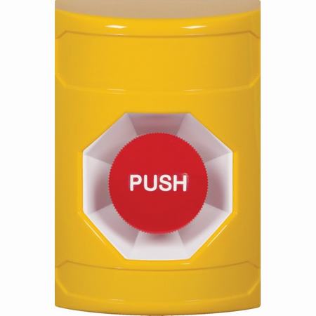 Safety Technology SS2204NT-EN | Yellow No Cover Momentary Stopper Station With No Text Label English