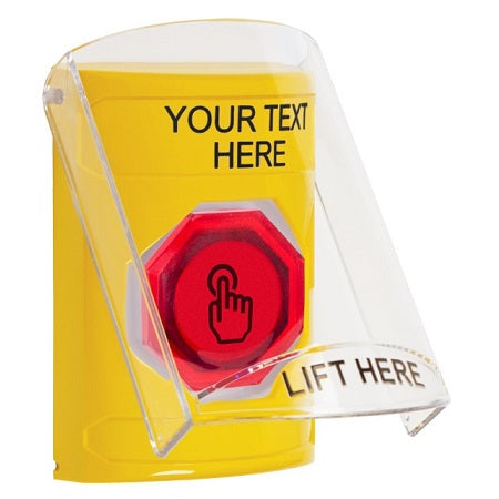 Safety Technology SS22A7ZA-EN | Yellow Indoor Only Flush Or Surface With Horn Weather Resistant Momentary (Illuminated) With Red Lens Stopper Station