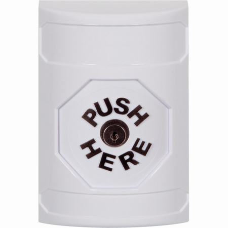 Safety Technology SS2300NT-EN | White No Cover Key-To-Reset Stopper Station With No Text Label English