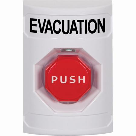 Safety Technology SS2302EV-EN | White No Cover Key-To-Reset (Illuminated) Stopper Station With Evacuation Label English