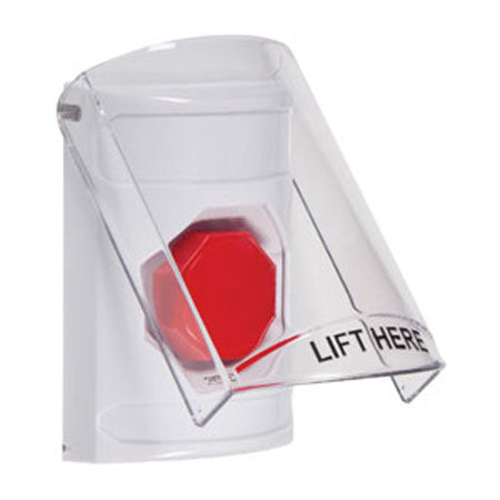 Safety Technology SS2329NT-EN | White Indoor Only Flush-To-Reset (Illuminated) Stopper Station With No Text Label English
