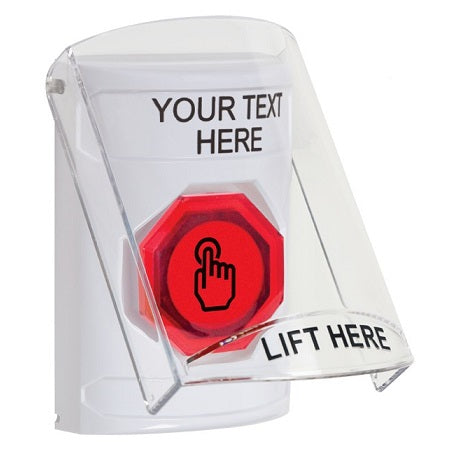 Safety Technology SS23A6ZA-EN | White Indoor Only Flush Or Surface With Horn Momentary (Illuminated) With Red Lens Stopper Station
