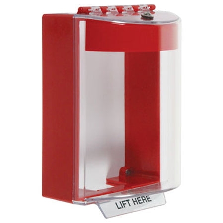 Safety Technology STI-13210NR | Universal Stopper Dome Cover Surface Mount And Hood - No Label - Red