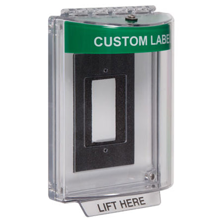 Safety Technology STI-13310C-G | Universal Stopper Dome Cover Enclosure Flush Back Box And Hood - Custom Label - Green - Non-Returnable