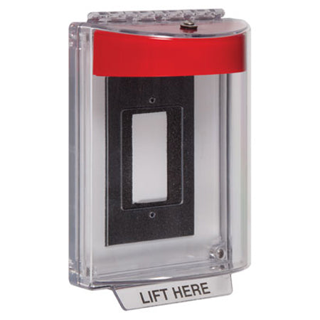 Safety Technology STI-13310NR | Universal Stopper Dome Cover Enclosure Flush Back Box And Hood - No Label - Red