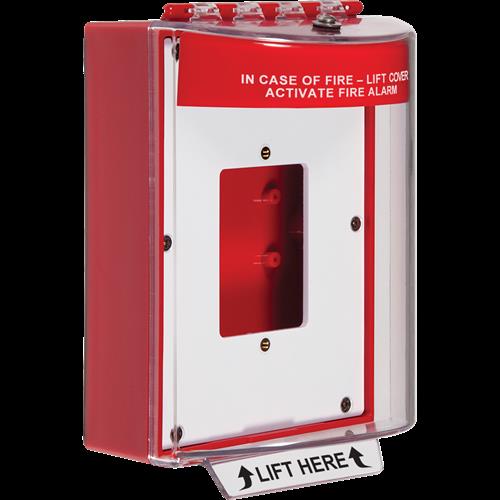 Safety Technology STI-13510FR | Universal Stopper, without Horn, Enclosed Back Box and Open Mount Plate, Fire Lable