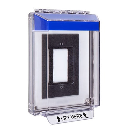 Safety Technology STI-14310N-B | Universal Stopper Low Profile Cover Enclosure Flush Back Box And Hood - No Label - Blue