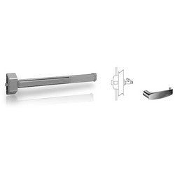 Sargent 28-C LL 26D | Exit Device Trim, Key-In-lever Lock/Unlock Lever, Non-Handed, L-Rose, L-Lever, Satin Chromium Plated, for 1-3/4" Door Entrance