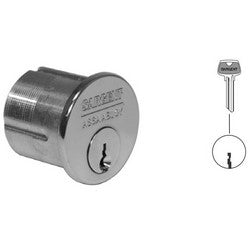 Sargent 41 32D LC 1-BIT | Mortise Cylinder Lock, 6-Pin, 1-1/8" Length Under Cylinder Head, LC Keyway, Satin Stainless Steel