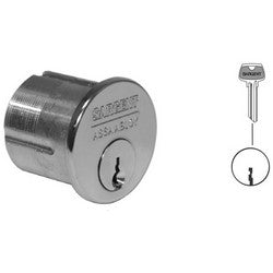 Sargent 41 32D LK 1-BIT | Mortise Cylinder Lock, 6-Pin, 1-1/8" Length Under Cylinder Head, LK Keyway, Satin Stainless Steel