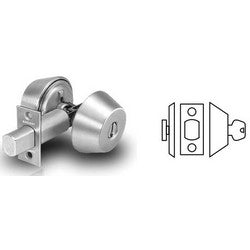 Sargent 485 26D RE | Door Deadbolt, Cylinder Outside and Thumbturn Inside, RE Keyway, 2-3/4" Backset, Satin Chrome