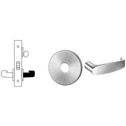 Sargent 8204 OL 26D RH LESS CYL | Mortise Door Lock, Right Hand, 2-3/4" Diameter O-Rose, L-Lever, 2-3/4" Backset