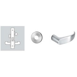 Sargent 8205 LNP 26D RH LESS CYL | Mortise Door Lock, Right Hand, 2" Diameter LN-Rose, P-Lever, 2-3/4" Backset