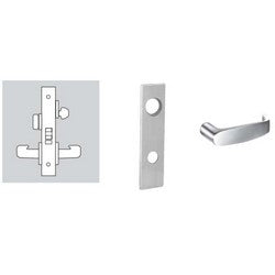 Sargent 8205 LW1L 10B RH LESS CYL | Mortise Door Lock, Right Hand, 2" Width x 8" Height Wrought Escutcheon, L-Lever, 2-3/4" Backset
