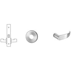 Sargent 8215 LNP 26D RH | Mortise Door Lock, Right Hand, 2" Diameter LN-Rose, P-Lever, 2-3/4" Backset, Satin Chrome with Trim, for Passage
